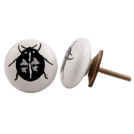 Beetle Flat Ceramic Cabinet Knob